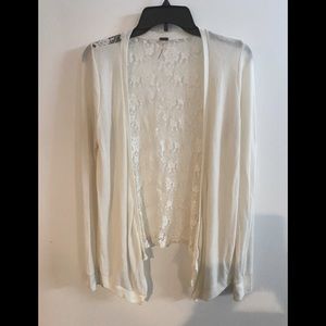 Off white cardigan with lace back